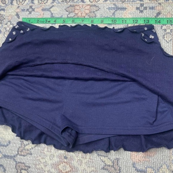 No boundaries y2k blue floral ruffle mini skirt Small - Picture 3 of 5